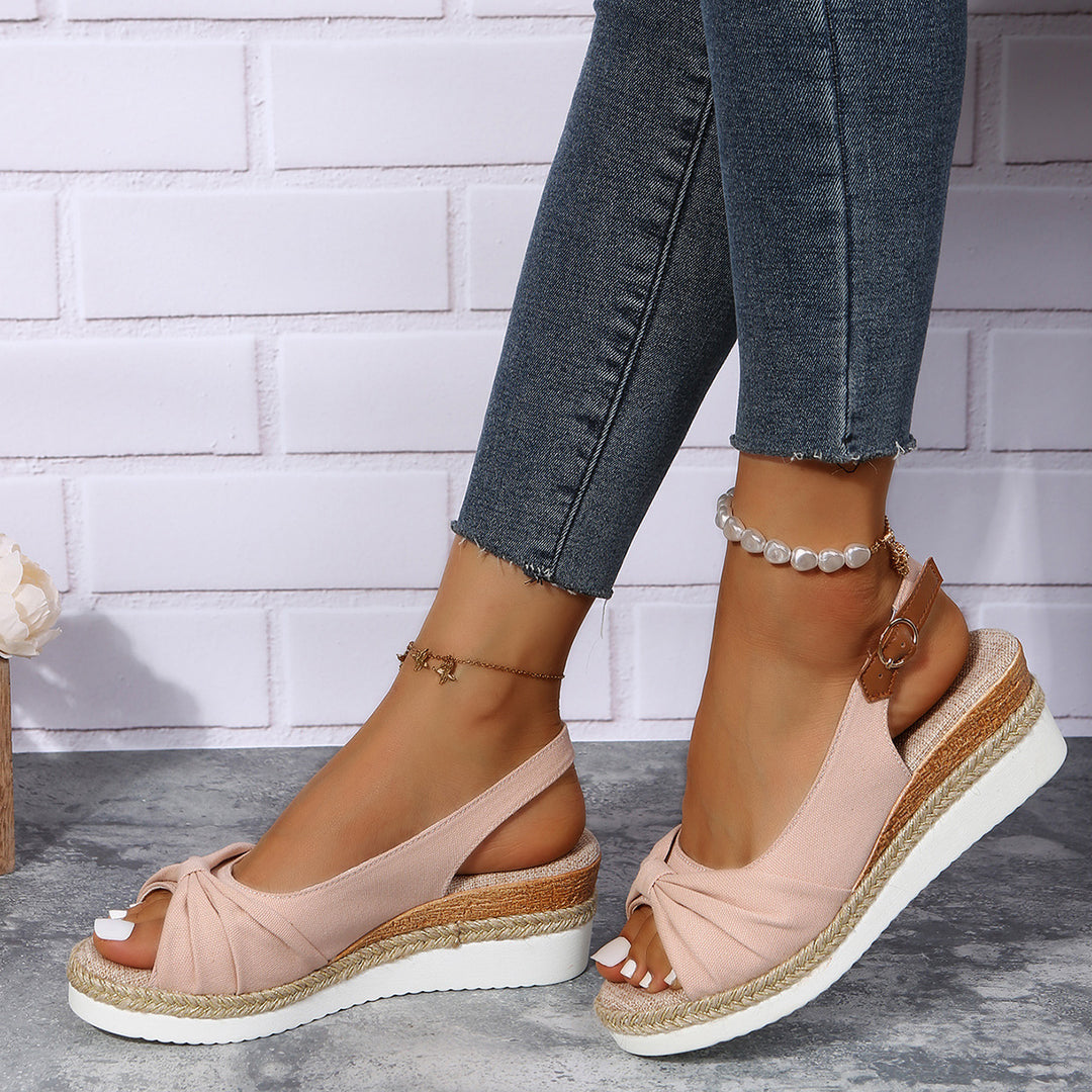 Dame Wedge-sandaler med elegant knude-design og skridsikker sål Stilla