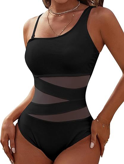 Dame Sporty Badedragt med unikke mesh-indsatser Stilla