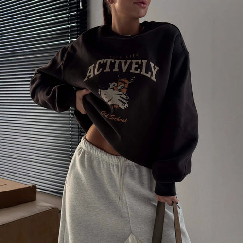 Kvinders afslappede sweatshirt med markant vintage design og behagelig pasform Stilla