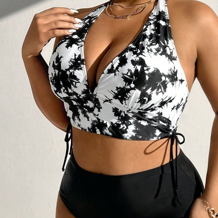 Dame Højskåret Bikini med blomstret mønster Skovae
