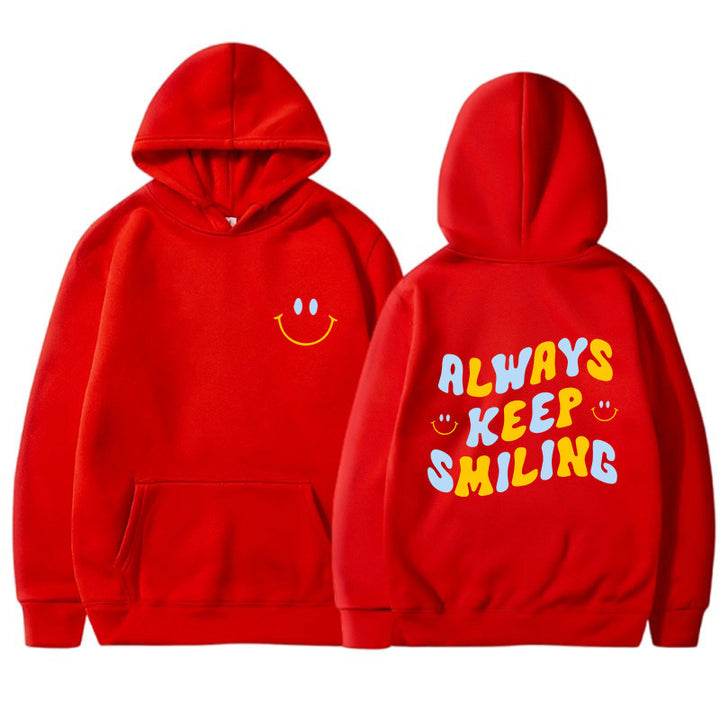 Dame hoodie med munter skrift og praktiske kangaroo lommer Skovae