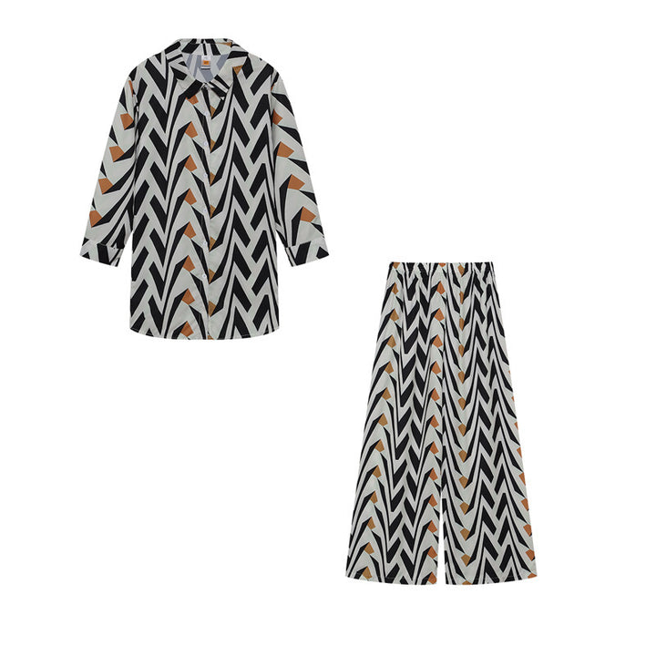 Femme Relaxed Fit Pyjama-Sæt med abstrakt mønster Stilla