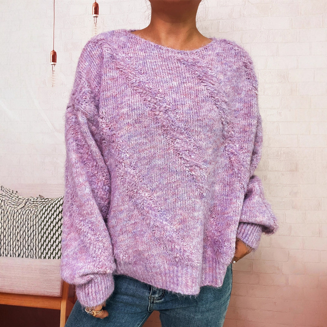 Kvinders hyggelige sweater med diagonal strukturoverdesign Stilla