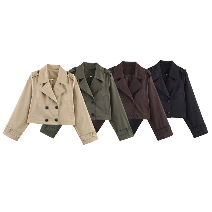 Dame mode cropped trenchjakke Stilla