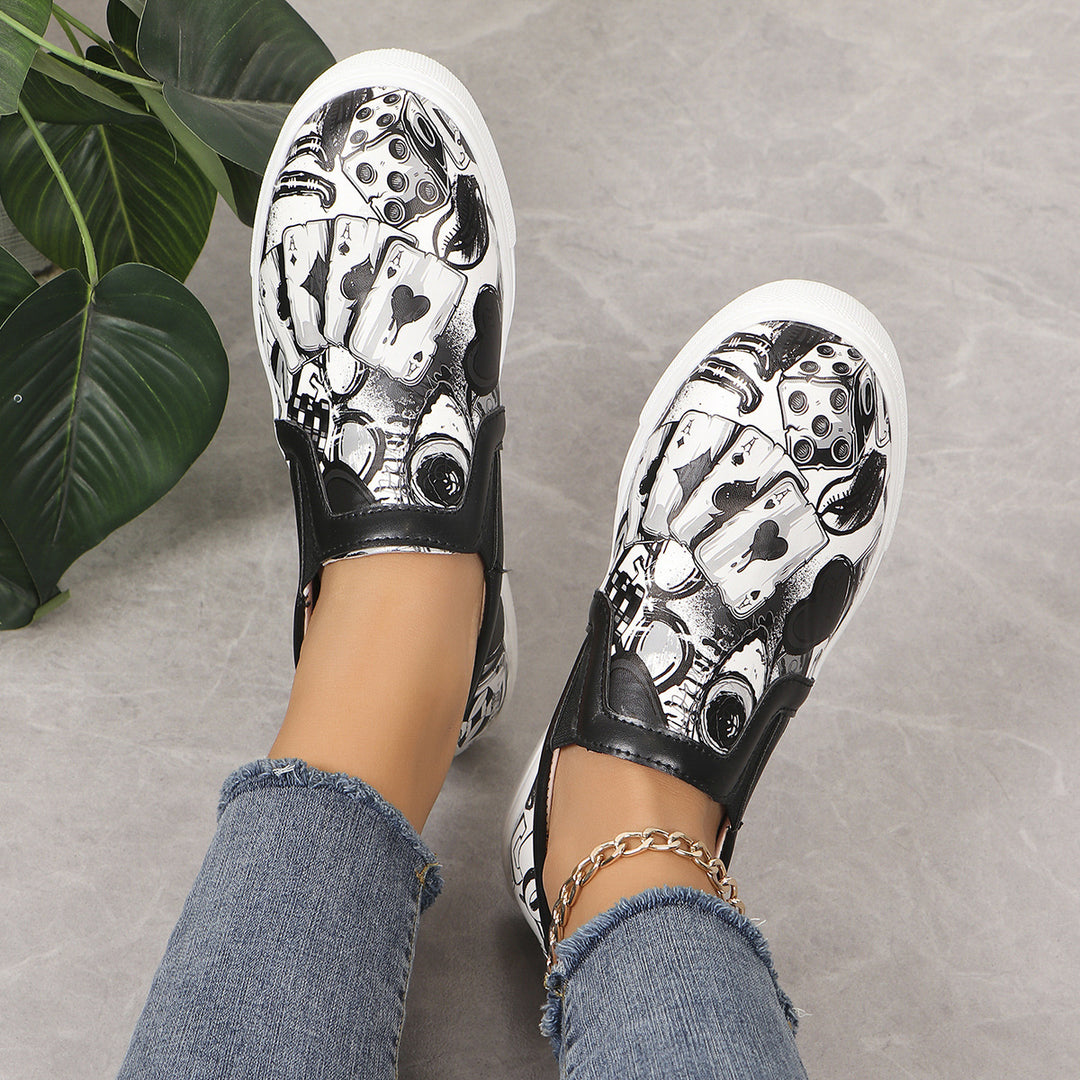 Dame Casual Sneakers med farverig motivtryk Stilla