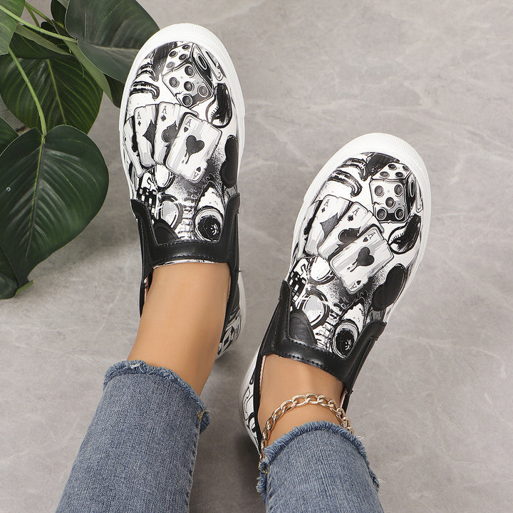 Dame Casual Sneakers med farverig motivtryk Stilla