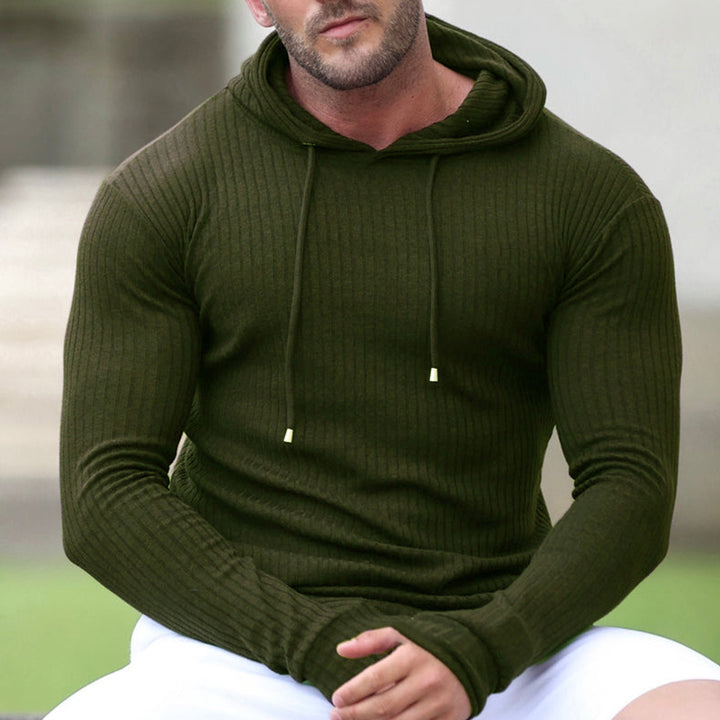 Herrer Hættepullover med struktureret ribdesign Stilla