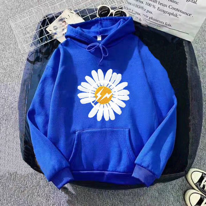 Dame hoodie med blomsterdesign Skovae