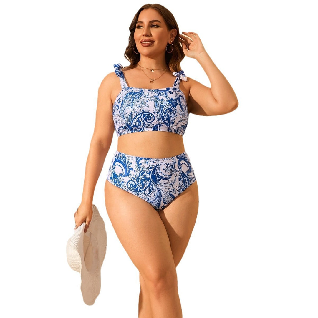 Dame Højtaljede Bikini-sæt med blomstermønster Skovae