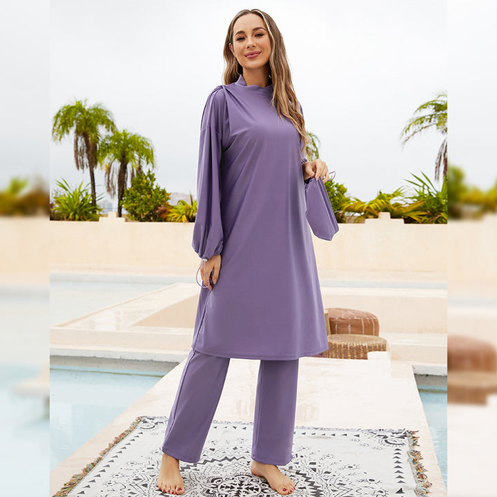 Dame Fashionable strandoutfit med elegante lange ærmer og bred pasform Stilla