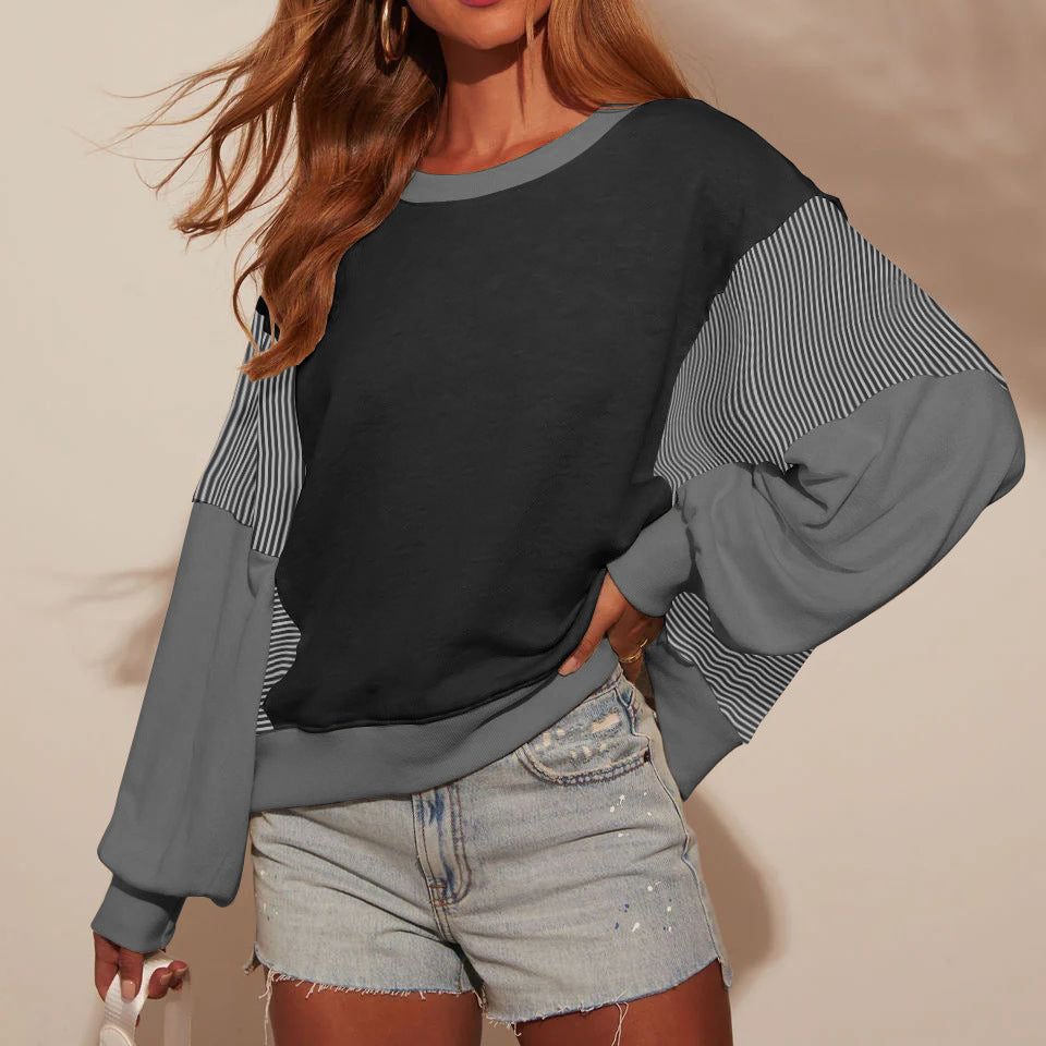 Damer kreativ sweatshirt med asymmetrisk ærmedesign Stilla