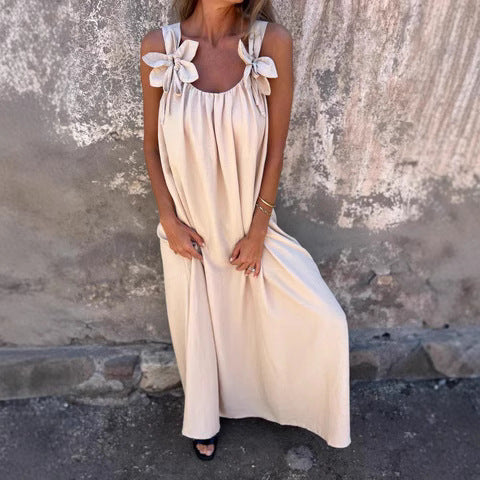 Dame Maxikjole med floral bånddesign Stilla