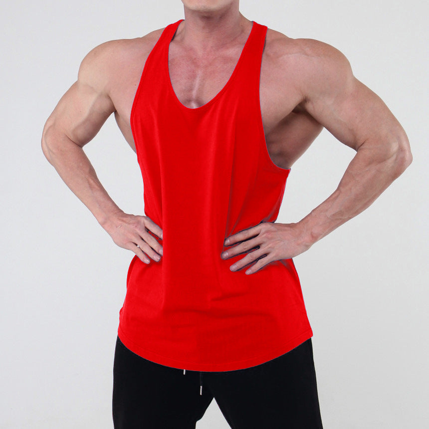 Herren Fitness Tanktop i åndbart bomuldsblandingsmaterial med racerback-snit Stilla