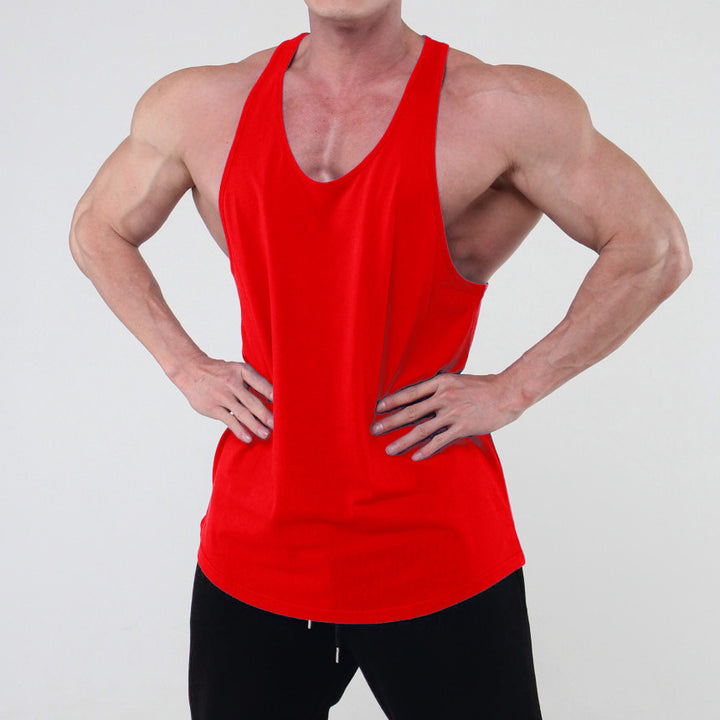 Herren Fitness Tanktop i åndbart bomuldsblandingsmaterial med racerback-snit Stilla