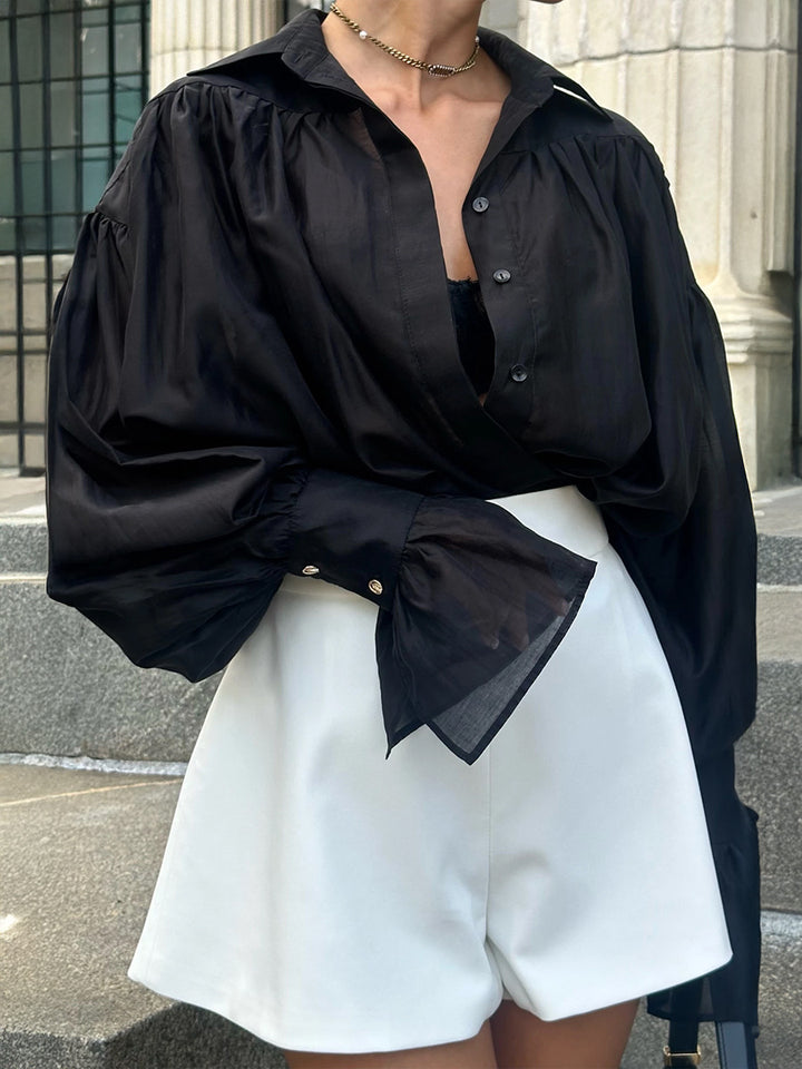 Dame Gennemsigtig Oversized Bluse Stilla