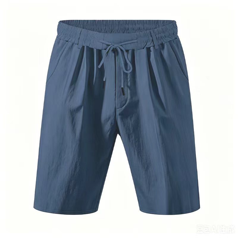 Herrer knæ-lange lette funktionelle shorts med elastisk talje, snortræk og dybe stiklommer Skovae