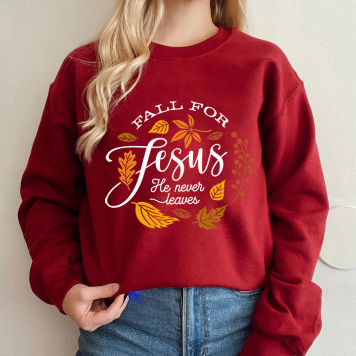Kvinders sweatshirt med inspirerende botanisk efterårsdesign og behageligt blødt inderfor Stilla