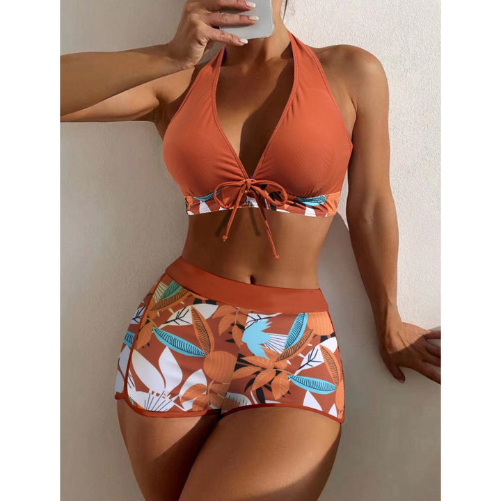 Dame Højhalset Bikini med legesygt Blomsterprint Skovae