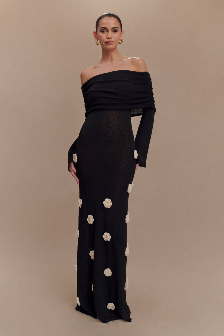 Kvinder Elegant Off-Shoulder Blomsterkjole Maxi Stilla