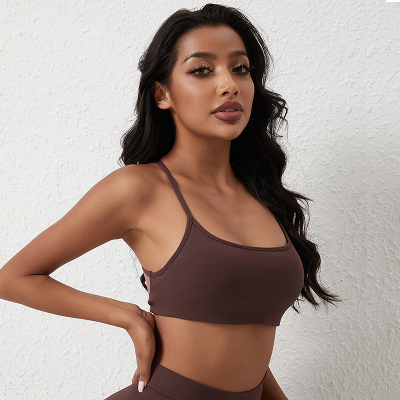 Dame Sporty Crop-Top med X-Ryg-design Stilla