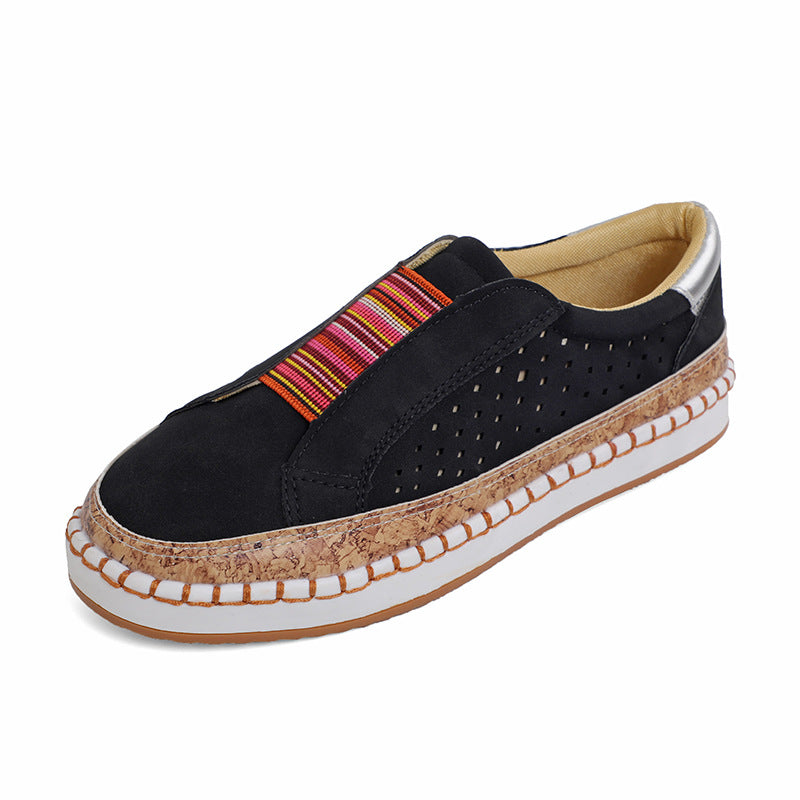 Damer nan lette Slipper-sneakers med korkkant og perforeret overmateriale Skovae
