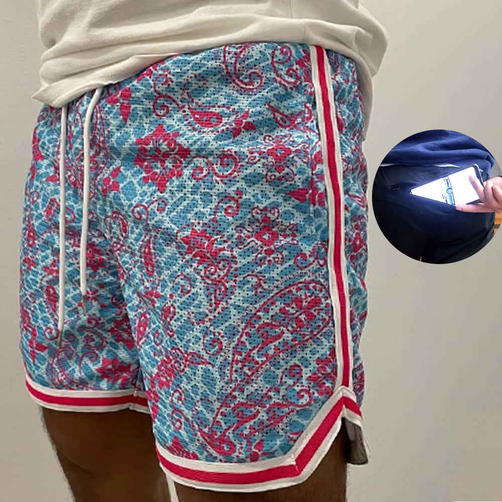 Herren Sporty Badebukser med moderigtig paisleymønster og elastisk talje Stilla
