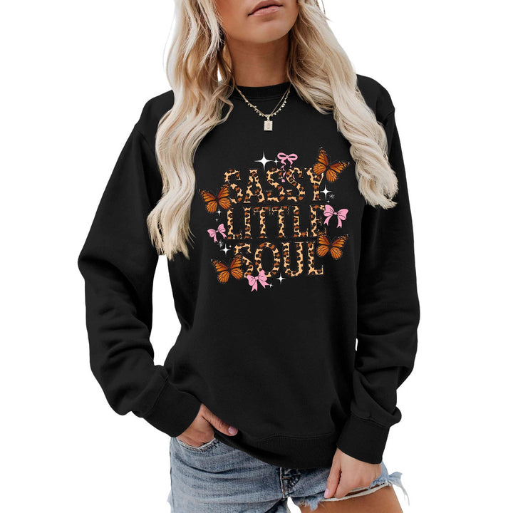 Kvinders sweatshirt med kunstnerisk sommerfugledesign Stilla