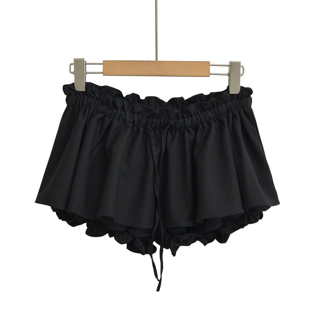 Dame luftige Rüschenshorts med elastisk taljebånd og snøre Stilla