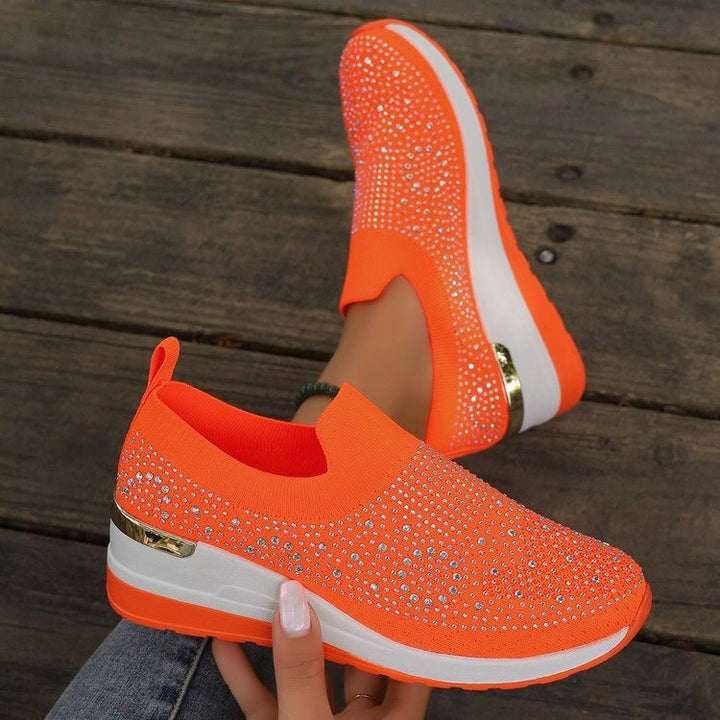 Dame Glitrende Slip-On Sneakers med ergonomisk dæmpning og stødabsorberende sål Stilla