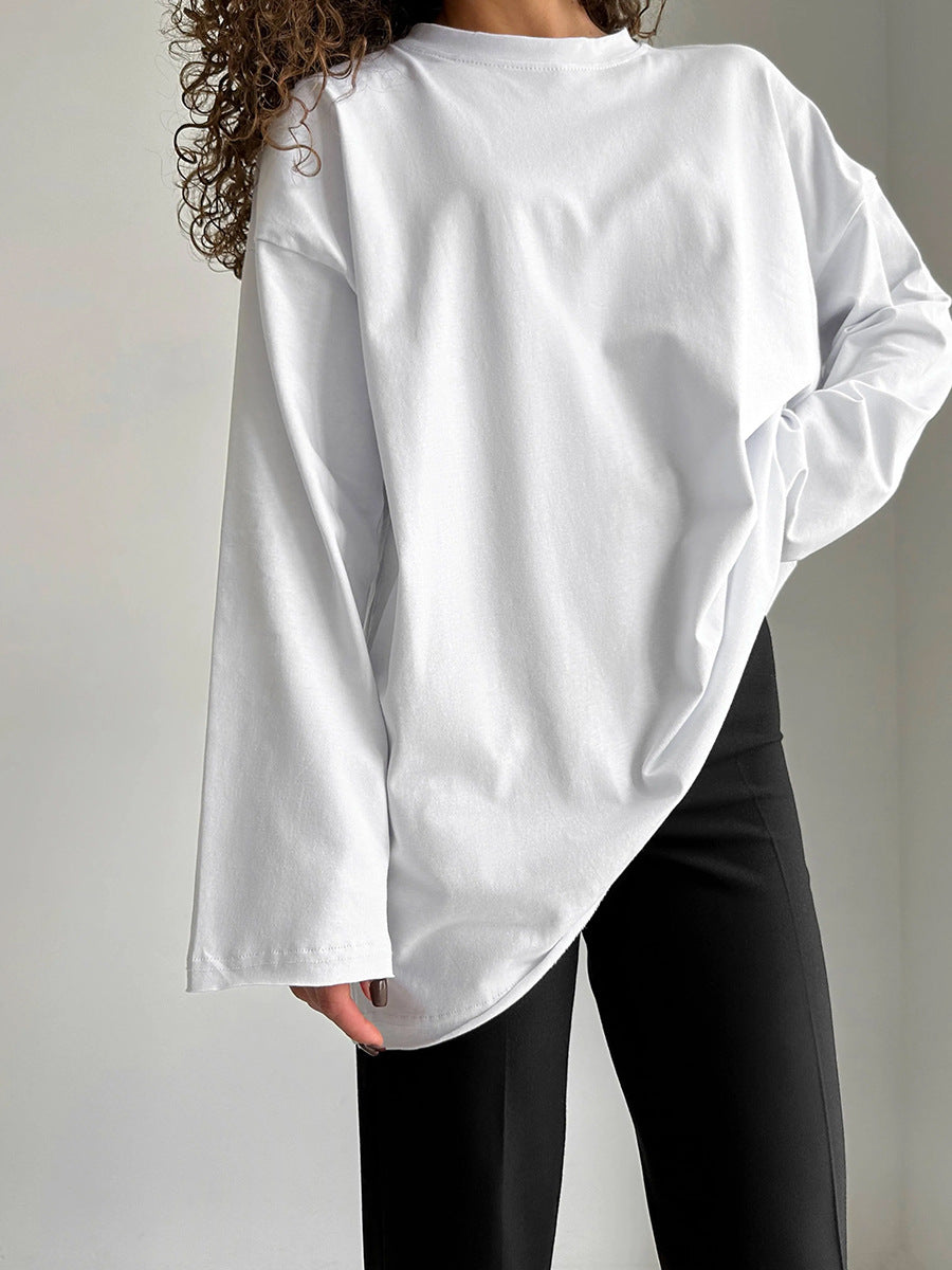 Dame Oversize Langærmet T-shirt med høj krave Stilla