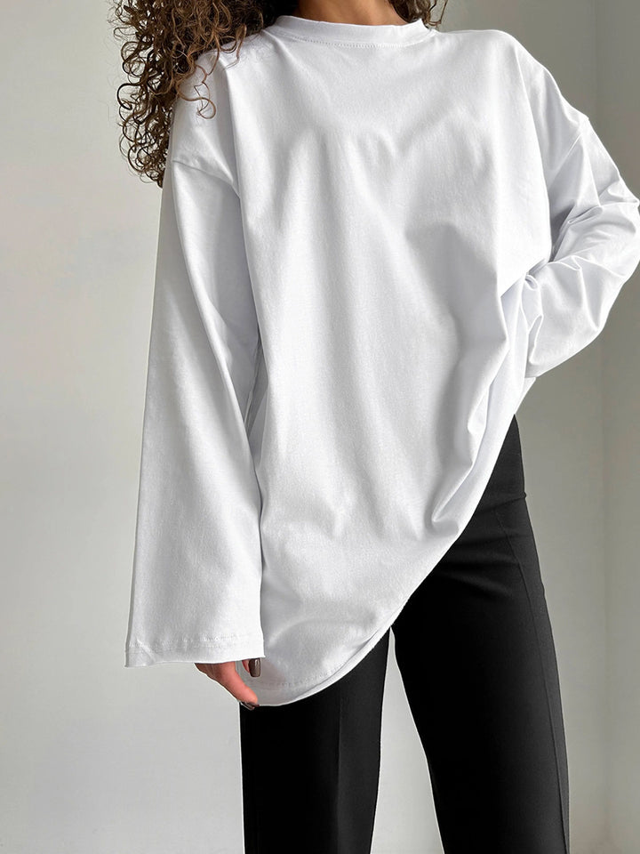 Dame Oversize Langærmet T-shirt med høj krave Stilla