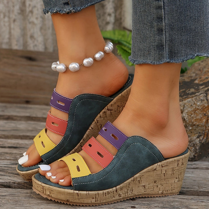 Dame kile-sandaler med farverige remme Stilla