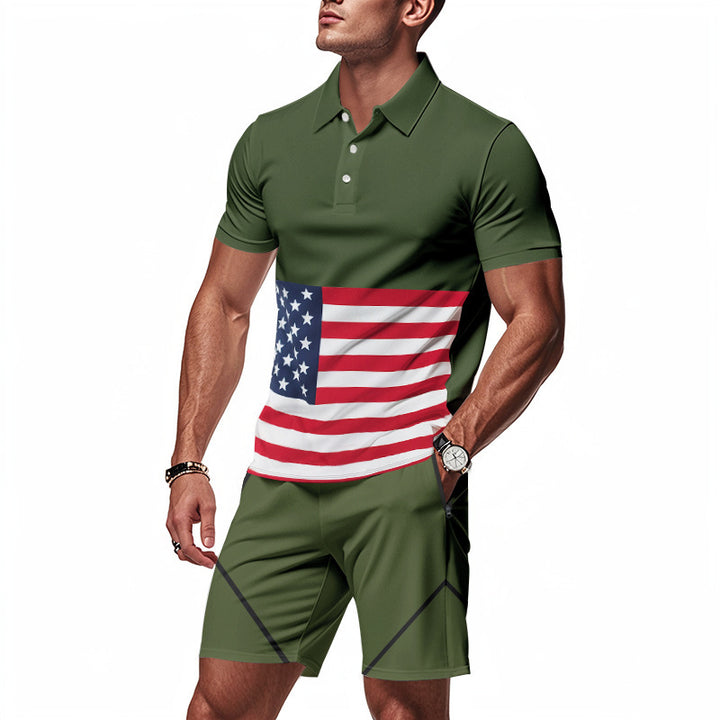 Herre Polo-T-shirt og Shorts Sæt Stilla
