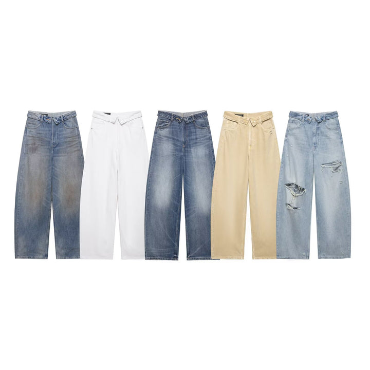 Dame Destroyed Jeans i afslappet Baggy-stil Skovae