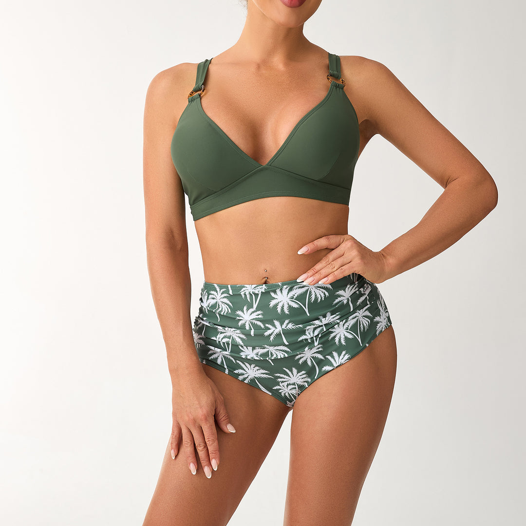 Dame Bikini-sæt med moderne høj talje og elegant bærer-system Skovae
