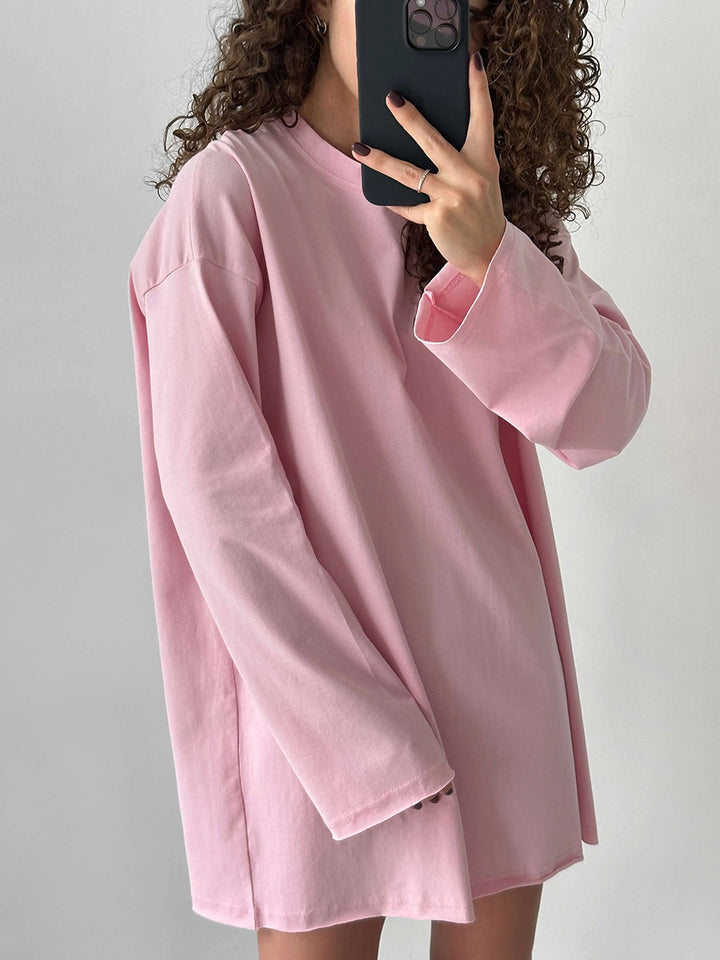 Dame Oversize Langærmet T-shirt med høj krave Stilla