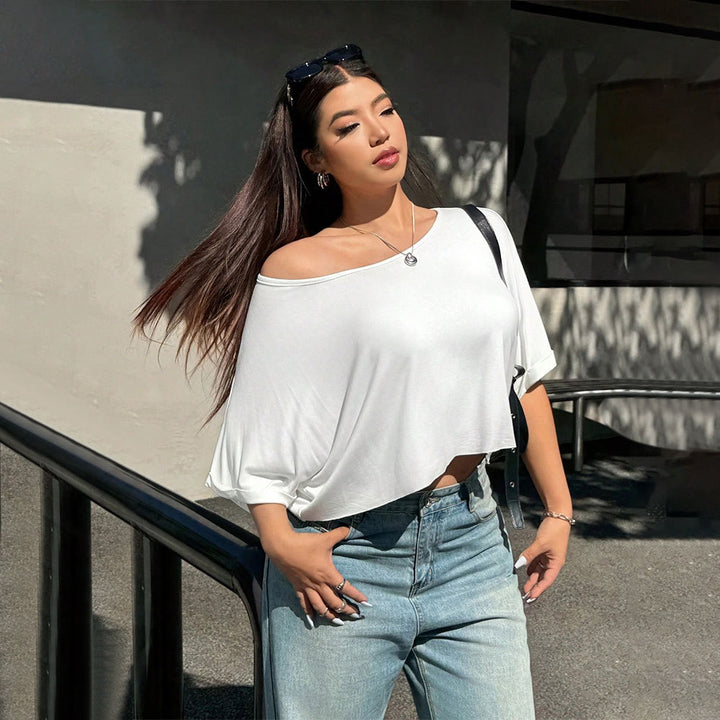 Dame afslappet Oversize-bluse med bred pasform og afslappet design Stilla