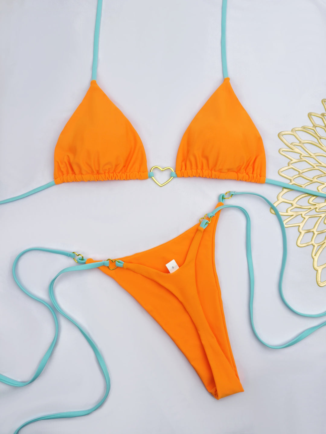 Dame Bikini-sæt med hjerteformet detalje og justerbare stropper Skovae