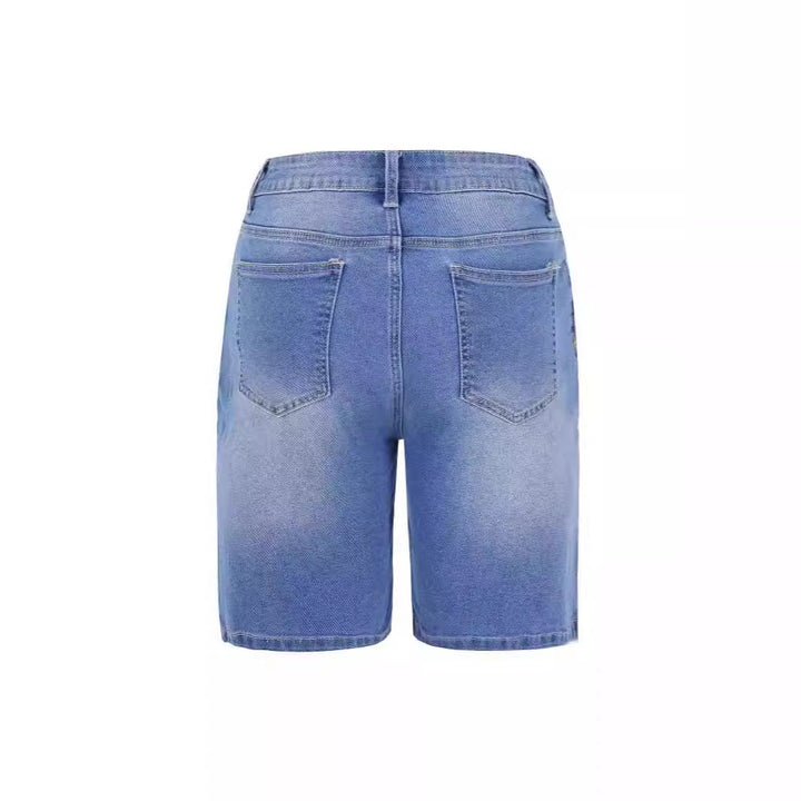 Damer denim shorts med afslappet pasform og afslappede detaljer Skovae