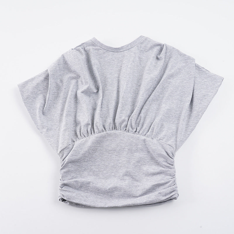Damer casual oversized top med flæsedetaljer Skovae