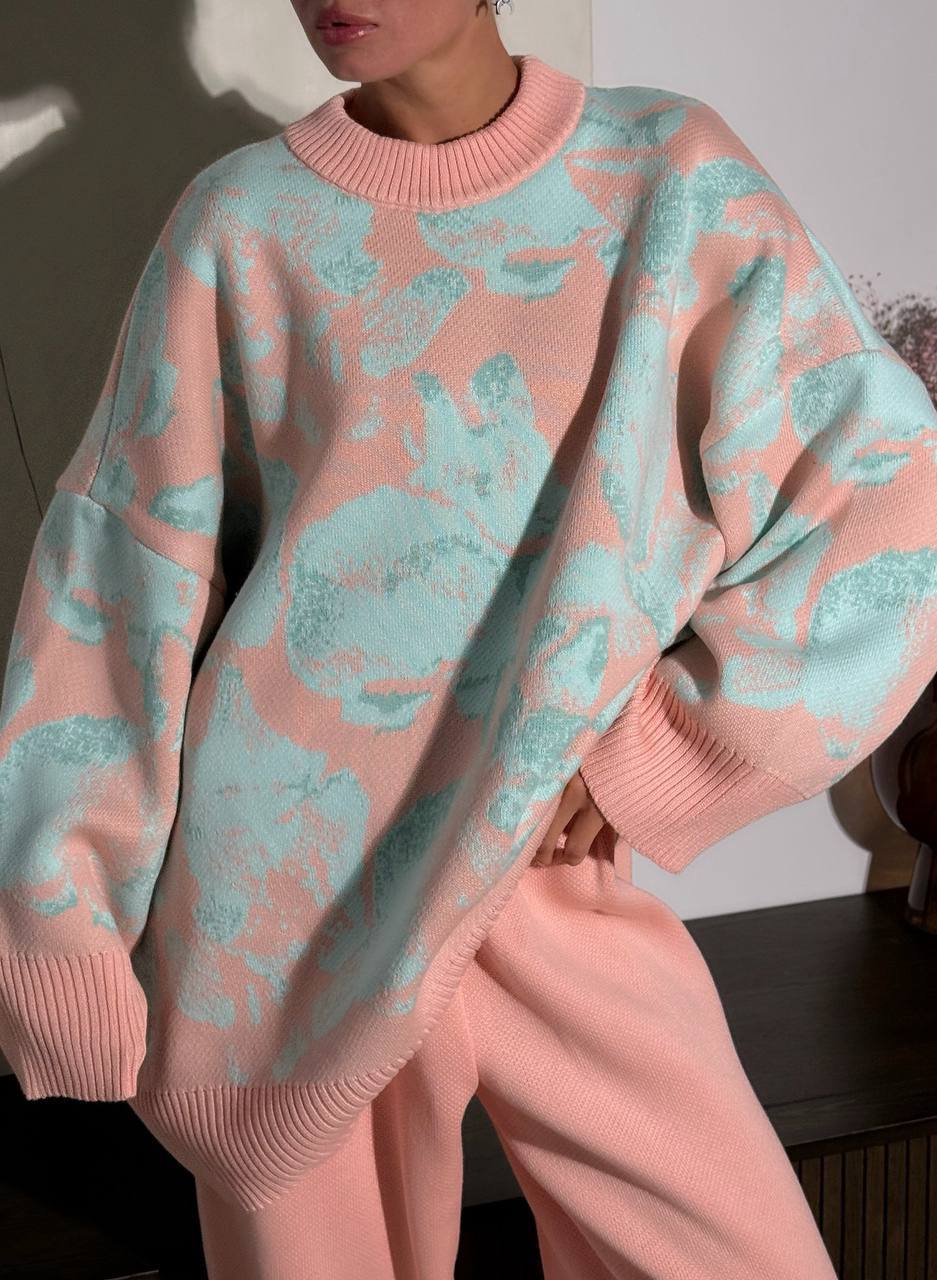 Kvinders hyggelige sweatshirt med trendy blomstermotiv Stilla