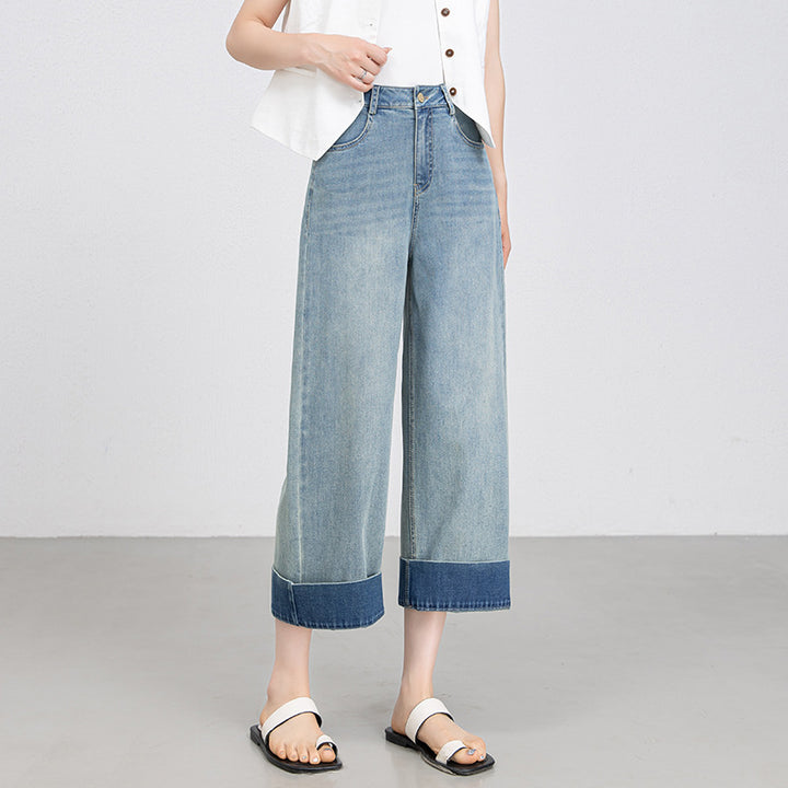 Dame brede jeans i moderne snit Stilla