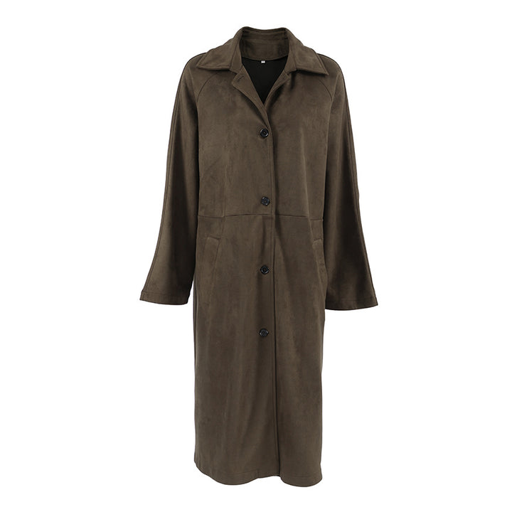 Dame Oversized Trenchcoat i afslappet stil med bred krave og praktiske lommer Stilla
