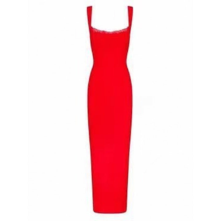 Damer Elegant Firkantet Hals Bodycon Kjole Stilla