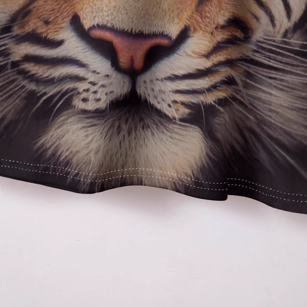 Herrer T-shirt med kreativt dyremotiv og innovativ trykteknik Stilla