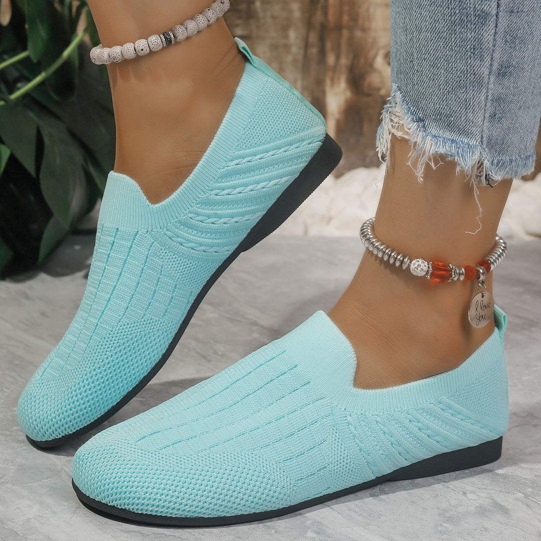 Dame behagelige Slip-On sneakers med åndbart strikket overmateriale og fleksibel fodseng Stilla