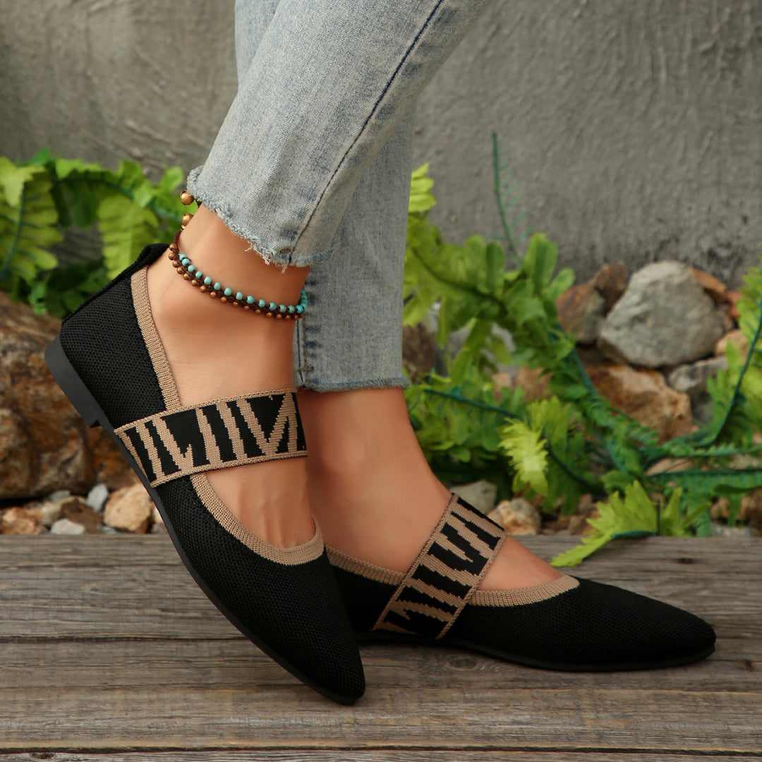 Dame elegante Ballerinas med moderigtigt elastisk remdesign Stilla