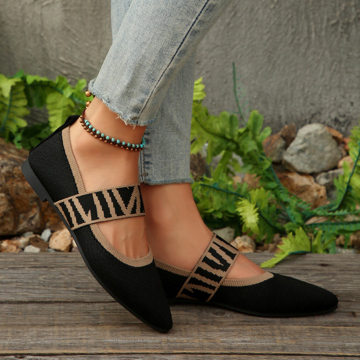 Dame elegante Ballerinas med moderigtigt elastisk remdesign Stilla