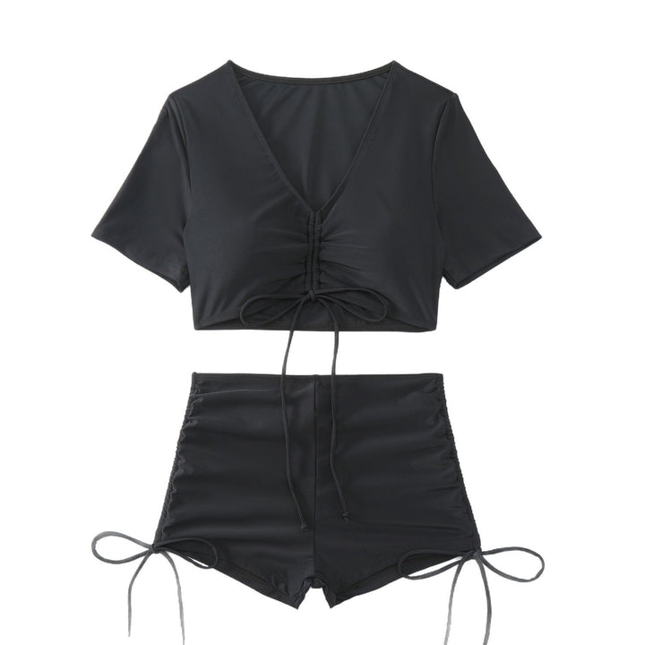 Dame Crop Top og højt skårne badeshorts Skovae
