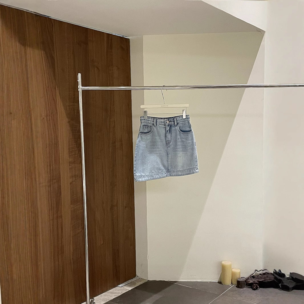 Damer Denim-miniskørt med høj talje og moderne detaljer Stilla